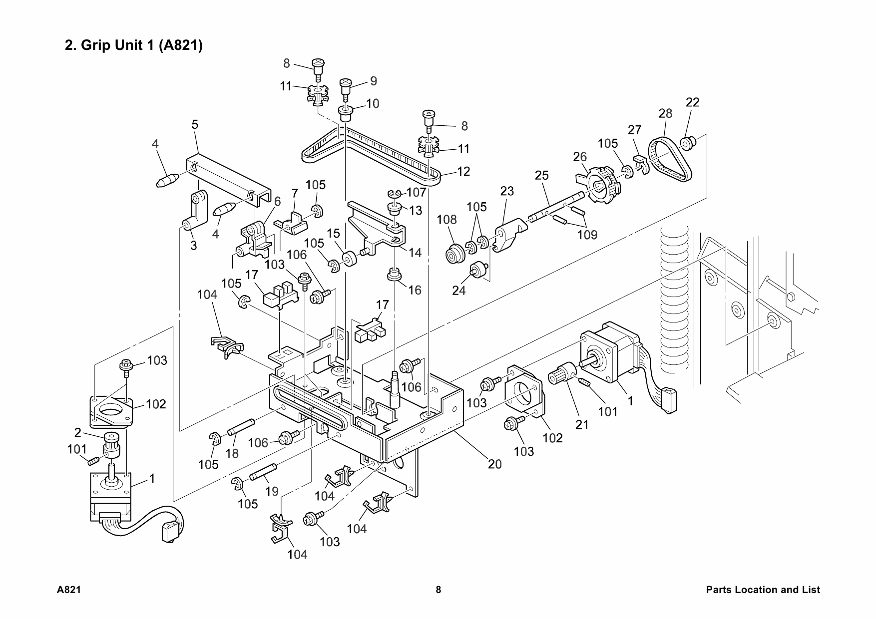 RICOH Options A821 SORTER-STAPLER Parts Catalog PDF download-4